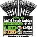 GearIT 10 Pack, Cat 6 Ethernet Cable Cat6 Snagless Patch 15 Feet - Computer LAN Network Cord, Black - Compatible with 10 Port Switch POE 10port Gigabit