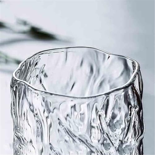 Vasos de vidrio para desayunos elegantes y cenas con cristalería de relieve 8
