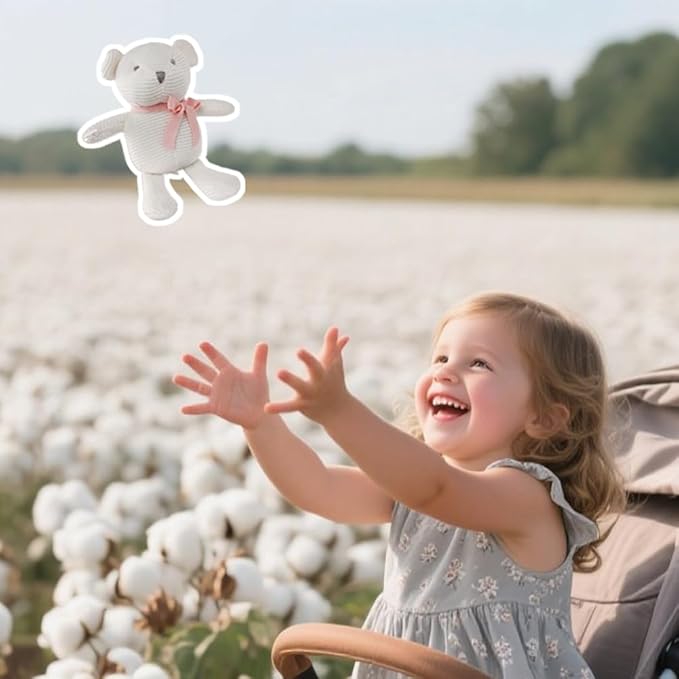 FLUFFYFUN Peluche de Algodón Orgánico Blanco Oso 16.5 cm miniatura 2
