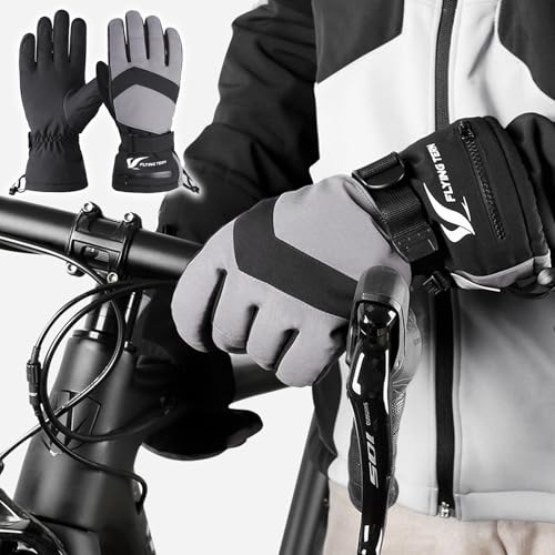 MLPKOI Guantes de Esquí para Hombre y Mujer, Guantes Esqui Termicos Impermeables Guantes de Polar Nieve para Clima Frio Extremo Ski Snowboard Running Ciclismo Nieve Senderismos - imagen 2