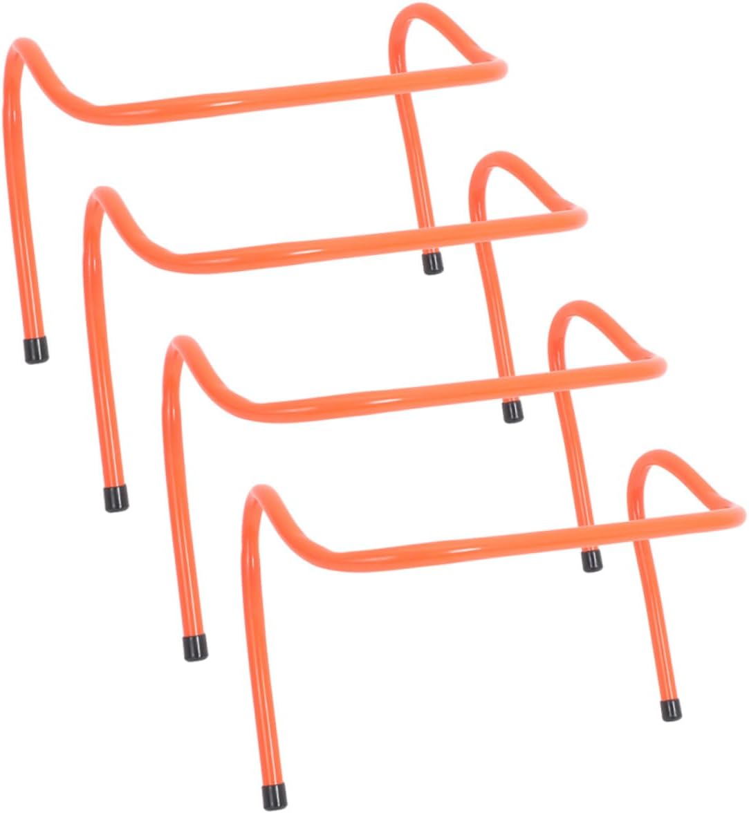 Toyvian 4pcs Plastic Speed Training Hurdles 15cm Agility Sports Hurdles for Football Soccer Track Footwork Ladder Training Equipment for Youth Outdoor Practice