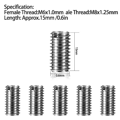20 Pcs Thread Reducing Nuts, M8 Male to M6 Female Thread Screw Sleeve Bolt Conversion Nuts, Threaded Reducers Thread Adapters, Thread Repair Screw Reducer Adapter Insert Kit