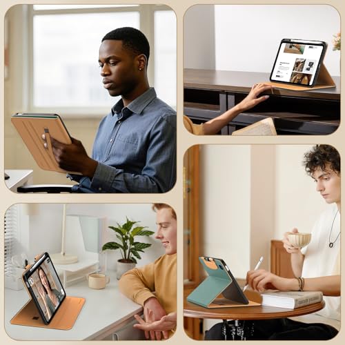 MoKo for iPad A16 Case 11-inch, iPad 11th/10th Generation Case (2025/2022) with Pencil Holder & Pocket, Premium PU Leather Folio Stand Cover, Multiple Viewing Angles, Green by MoKo - Image 8