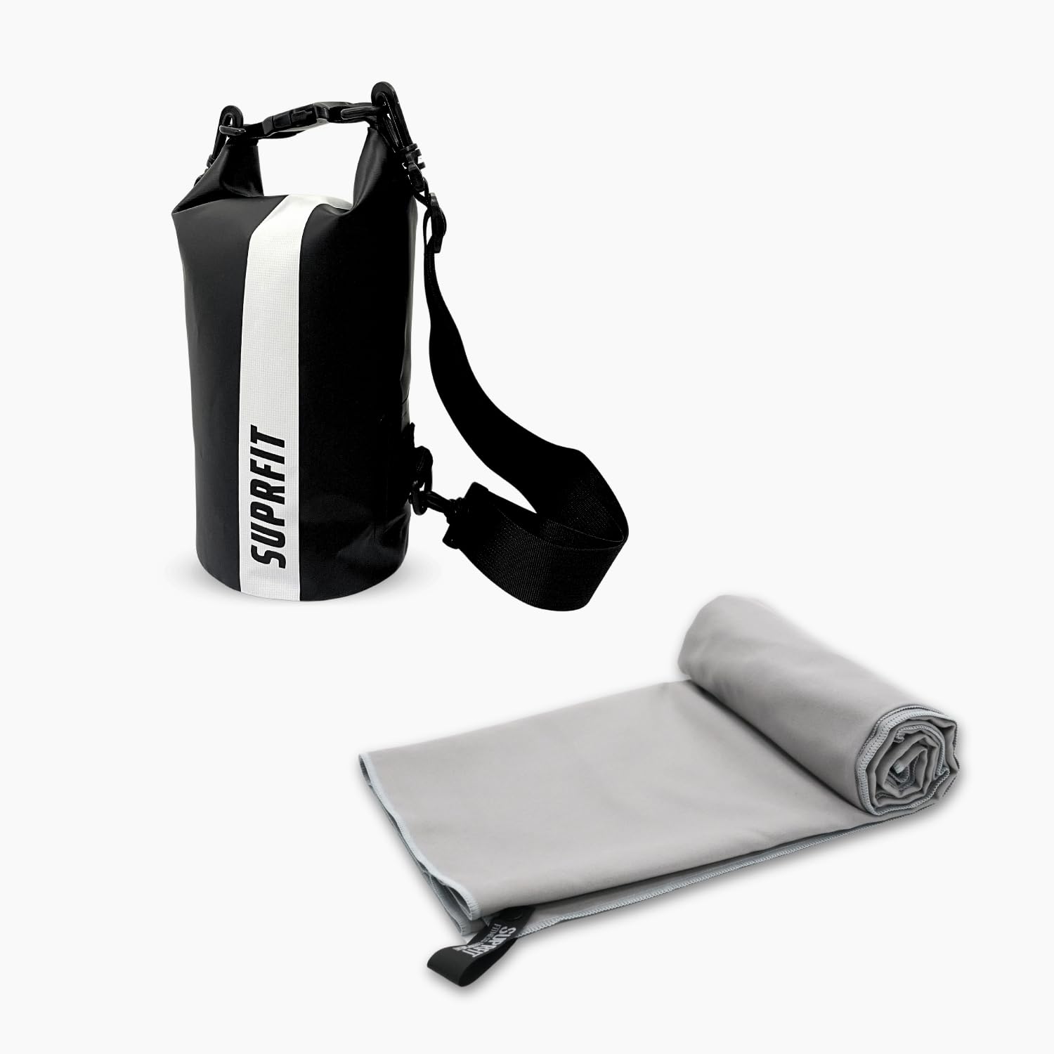 Suprfit Dry Set, con asciugamano in microfibra e Drybag, pratico set 2 in 1, ideale per viaggi, allenamento e attività all'aperto (5 l)