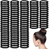 Yuxung 100 Pieces Silk Satin Scrunchies Bulk Thin Satin Scrunchies for Women Black Silk Hair Ties for Hair Small Scrunchy Elastic Bands Skinny Ponytail Holder Head Accessories Wrist Decor