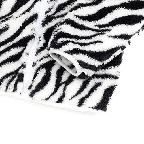 Jeskids Toddler Girls Boys Fleece Hoody Jacket Zip Up Teddy Coat Warm Winter Outwear Zebra Print #TOP4