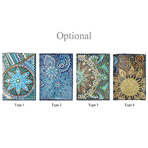 Capa protetora de passaporte Blusea com pintura de diamante, organizador de armazenamento de passapo