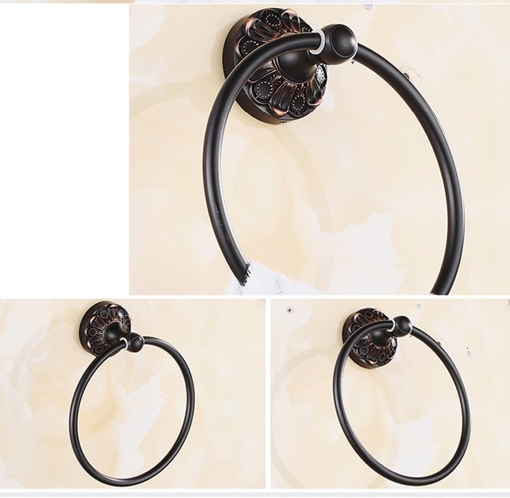 European Style Towel Ring, Antique Brushed Retro All Copper Hanging Ring Towel Rack, Ring Hotel Bathroom Hand Towel Holder Bathroom