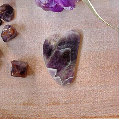 Shubhanjali®Amethyst Gua Sha,Amethyst Gua Sha Massage/Natural Skin Care Healing Equipment|Anti-Wrinkle Therapy SPA Treatment | Best Stone Facial Gua Sha Tool Hand Made Amethyst Gua Sha-Purple
