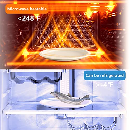 Yongzhukang Paper Plates Disposable, Compostable Heavy Duty Plates 9" Biodegradable Sugarcane Bagasse Plates For Dinner Halloween Thanksgiving Christmas Valentines Holiday Party 125 Pack #TOP5