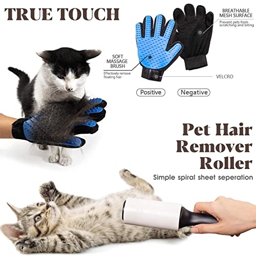 Kphico Plastic Dog Stairs,4 Steps Wide Pet Stairs,Dog Ramp/Ladder Best For Older Dogs&Cats Joint Pain Climbing Couch And Bed,Removable And Washable Cover-Send 1 Pet Grooming Gloves & Dog Rope Ball #TOP5