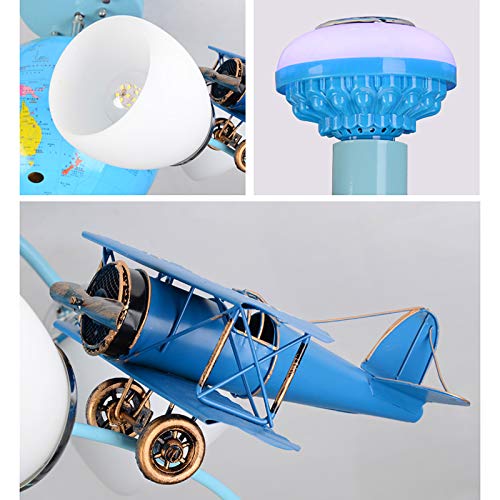 Lakiq Boys Room Chandelier Airplane Modern Led Flush Mount Lighting With World Globe Creative Cartoon Aircraft Light Fixture For Kids Room Childrens Room Bedroom #TOP7