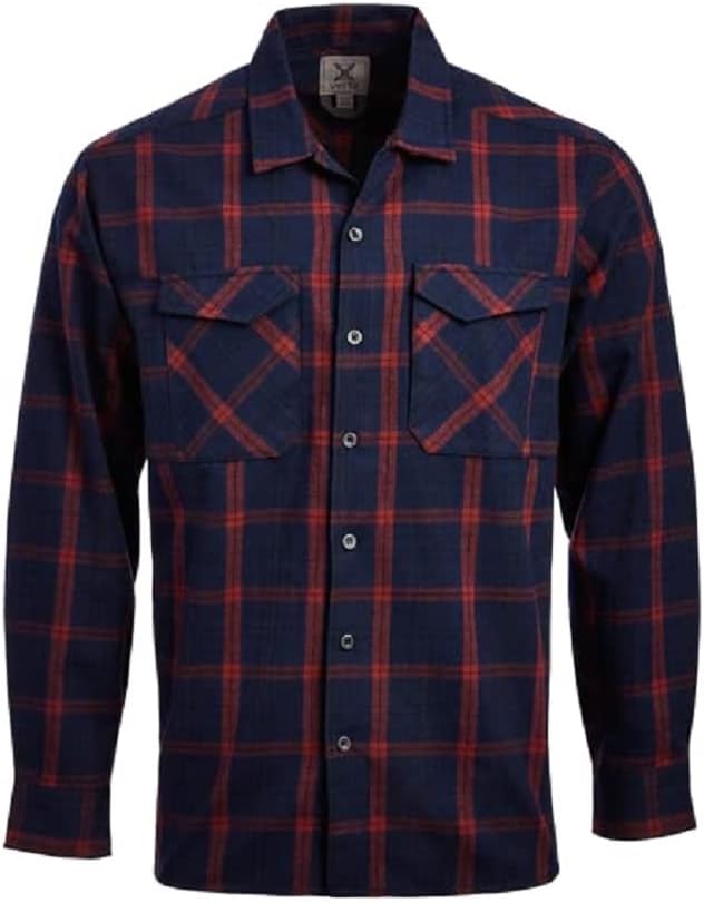VertxCanyon River Mens Tactical Flannel Shirt Long Sleeve Outdoor Work Shirts with Pockets, Tactical Operations Gear
