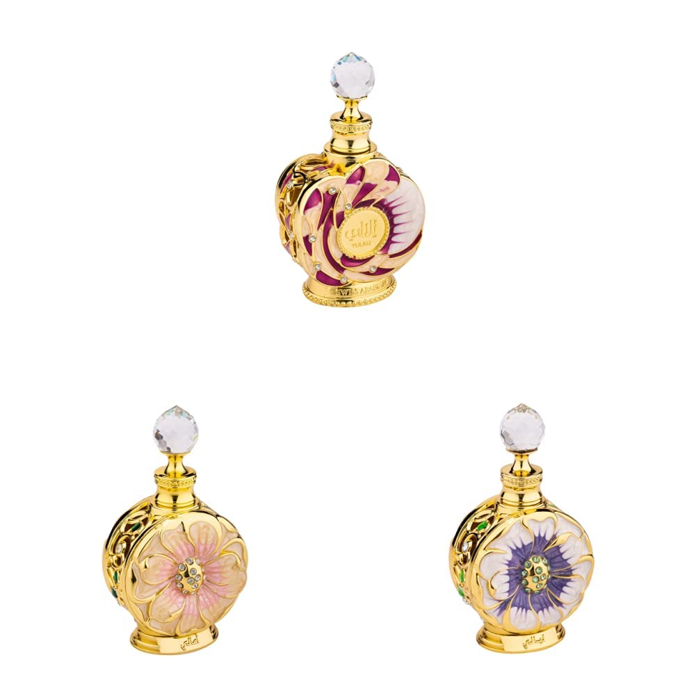 Swiss Arabian Yulali Perfume Oil-15ML & Amaali-Luxury Products From Dubai-Long Lasting And Addictive Personal Perfume Oil Fragrance-0.5 Oz & Layali-Luxury Products From Dubai-0.5 Oz