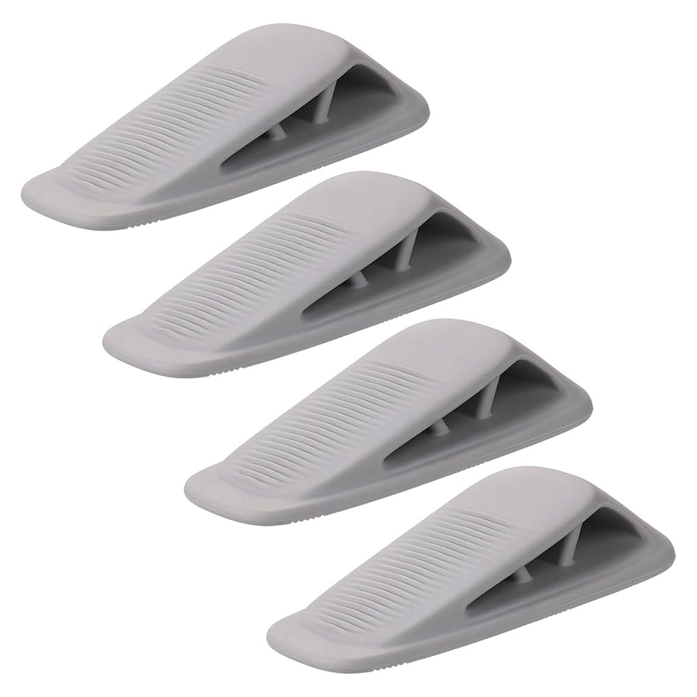 UDSKNV[KSL Heavy Duty Silicone Door Stoppers 4 Pack, Wedge Design with Holder, for Home&