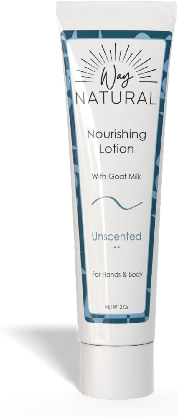 Nourishing Goat Milk Lotion, Fragrance-Free - Travel Size, Natural Hand & Body Unscented Lotion for Dry Skin Relief, USA Made - Goat Milk Hand Cream for Women & Men - 2oz Tube