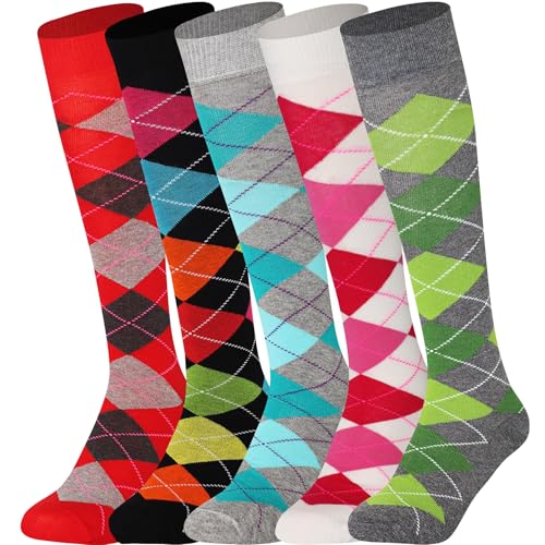 Image of Mysocks Unisex Knee High Long Socks Argyle