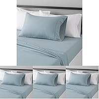 Vista 78 de Yaxa Basics - Juego de sábanas de microfibra ligeras súper suaves y libres de arrugas y transpirables de 3 piezas con bolsillos de 14 pulgadas