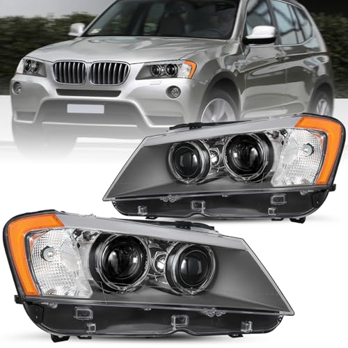 JSBOYAT Headlight Assembly Compatible with 2011 2012 2013 2014 BMW X3 Xenon W/O AFS, OE Headlamp Driver and Passenger Side BM2502172 BM2503172