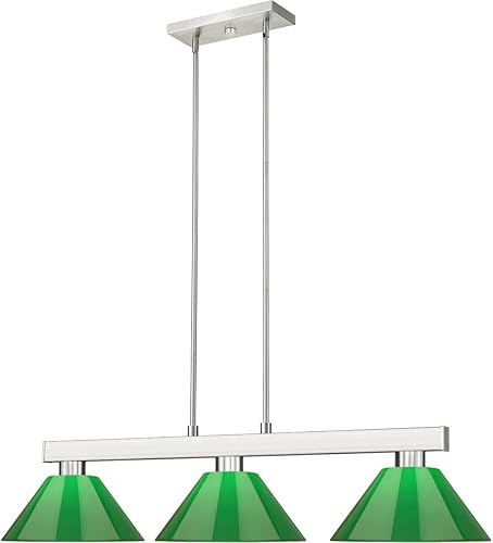 Miniatura 10 de Cobalto - Billar de 3 luces con sombra, 8 pulgadas de alto y 14 pulgadas de ancho, acabado negro mate, color verde