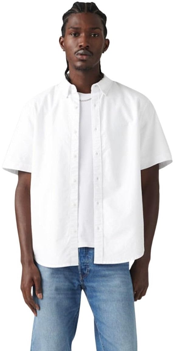 Levi's Camicia A Maniche Corte Da Uomo Authentic Button, Bianco Brillante, Xl-image