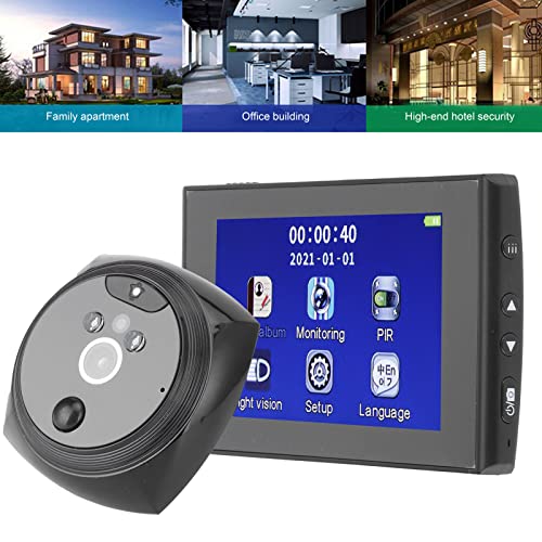 FUIK Campainha de vídeo, 135 graus de largura angular 4,3 polegadas visão noturna detecção de movime