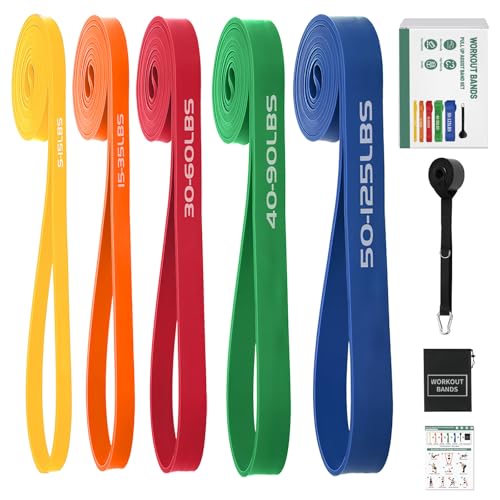 Image of Resistance Bands,Exercise Bands,Workout Bands,Resistance Bands Set for Legs,Pull Up Bands,Stretch Bands for Exercise,Muscle Training, Physical Therapy, Shape Body, Men Women