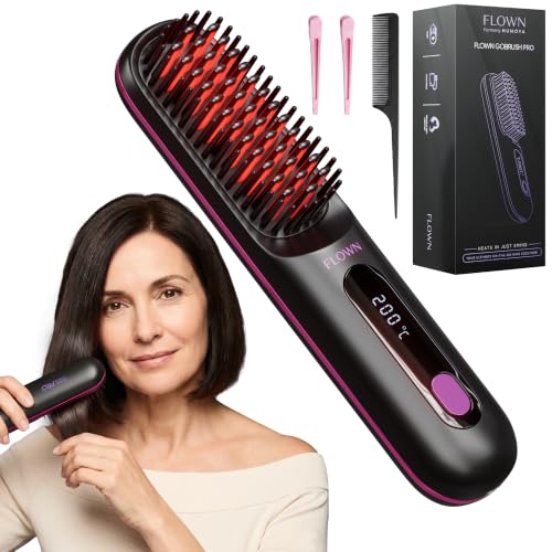 Image of Flown Original Go Brush PRO - No Damage Heat Brush USB-C Charger (Black)
