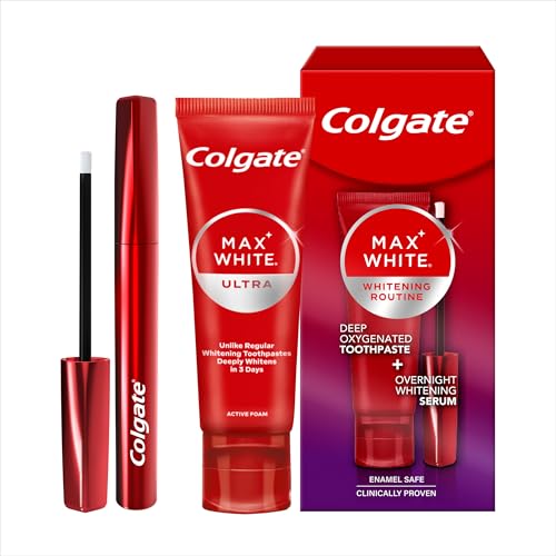 COLGATE - Kit de blanchiment dentaire - Sérum blancheur nuit et dentifrice Max White Ultra - 2,5ml + 75ml