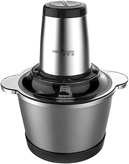 Lucky Star Maszynka do mięsa, elektryczny silnik wzmocniony 400 W, z metalowym wałkiem stalowym, gruby korpus ze stali o pojemności 3 l, mały robot kuchenny do warzyw