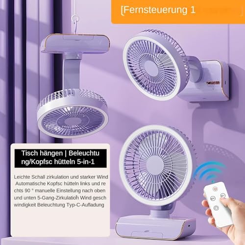 Image of 4000mAh High Speed ๐๐๐๐ก๐๐ซ๐ ๐๐๐๐ฅ๐ Table Fan for Home, ๐๐ฌ๐๐ข๐ฅ๐ฅ๐๐ญ๐ข๐ง๐ ๐๐๐ง with ๐๐๐ ๐๐ข๐ ๐ก๐ญ | ๐๐๐ ๐๐๐ซ๐ฌ๐จ๐ง๐๐ฅ Fan, ๐ ๐๐ฉ๐๐๐ (F1 - Purple)