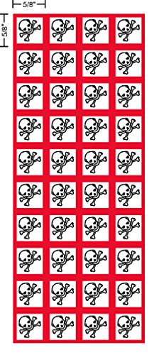 ghs toxic skull skull and crossbones pictogram 58 inch 625 inch sides decal label kit osha compliant vinyl sticker sheet 40 of the decals per sheet