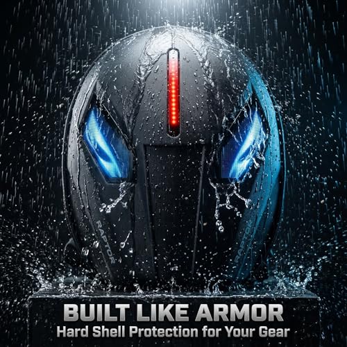 Image of MORPH RAPTOR EYE X Smart LED Backpack for Riders & Gamers | App-Controlled RGB Eye & Water Resistant | Hard Shell laptop Helmet | Unisex for college,Travel