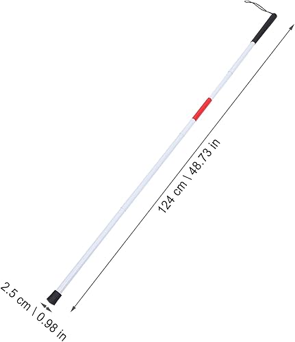 Miniatura 5 de Bastón ciego plegable con cinta reflectante roja para personas ciegas y con discapacidad visual, bastón guía de pie, bastón de viaje para hombres,