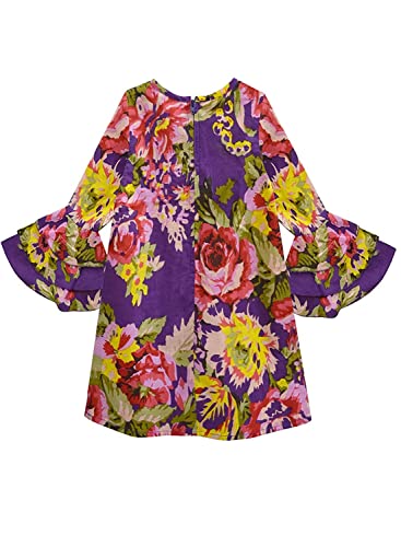 Image of A.T.U.N. (ALL THINGS UBER NICE) Girls Cotton A-Line Knee Length Long Sleeve Casual Dress