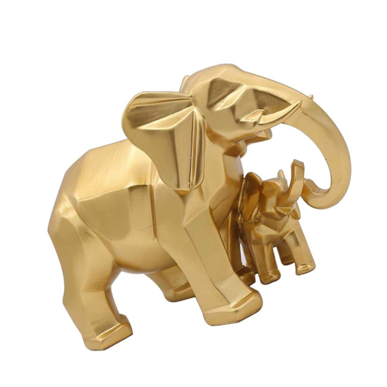 Figurines ornement d'éléphant jungle en résine dorée - 8