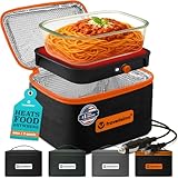 Four électrique portable, chauffe-aliments, 12 V/24 V/110 V 3 en 1 - Boîte à lunch électrique portable sans fil pour voiture et camion, four à micro-ondes personnel pour voyages et bureau