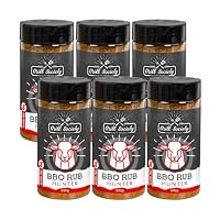 Grill Society Hunter BBQ Rub, 6 pack, 240g each – Ideal for Lamb, Beef, Chicken, Hearty Blend, Rich Spices, BBQ Seasoning for Grilling and Roasting