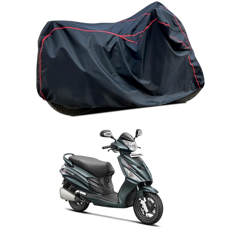 Image of Waterproof Scooter Cover Compatible with Hero Maestro Fabric UV Protection (Black)