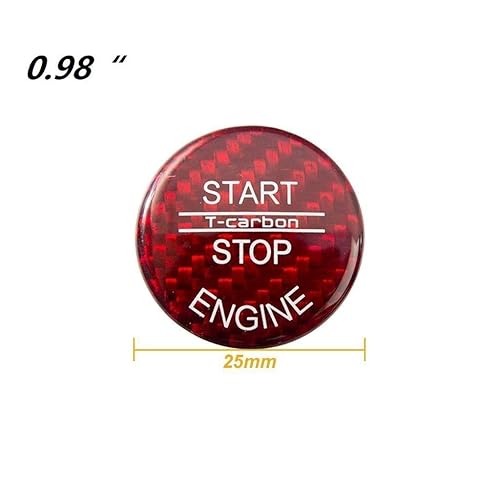 Miniatura 3 de Xotic Tech - Tapón para botón de encendido y parada del motor, fibra de carbono real roja, compatible con BMW 1 2 3 4 5 6 7 X1 X3 X4 X5 X6 F20 F21