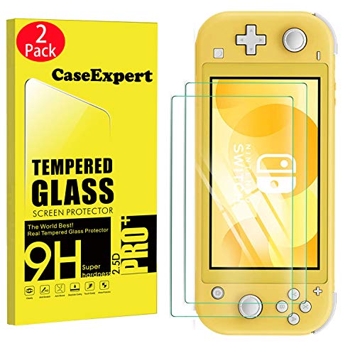 CaseExpert 2 Pack - Nintendo Switch Lite Verre Trempé, Vitre Protection Film de Protecteur d'écran Glass Film Tempered Glass Screen Protector pour Nintendo Switch Lite Cover