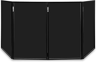 VONYX DB2B Black Foldable DJ Screen Light Mobile Disco Lighting 4 Panel Lycra Deck Stand Booth Facade
