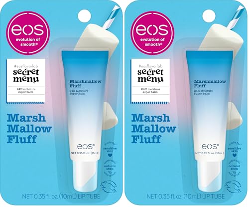 eos 24H Moisture Super Balm - Marshmallow Fluff, Lip mask, Moisturizing, Lip Treatment, Limited-Edition Skincare, 0.35 fl oz (Pack of 2)