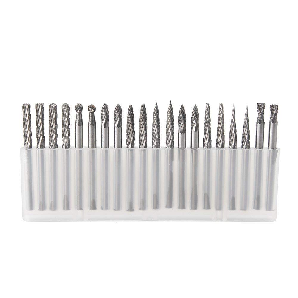 YUFUTOL 20-Piece Solid Carbide Burr Set - 3mm Shank For Rotary Tools, Wood & Metal Carving - View #5