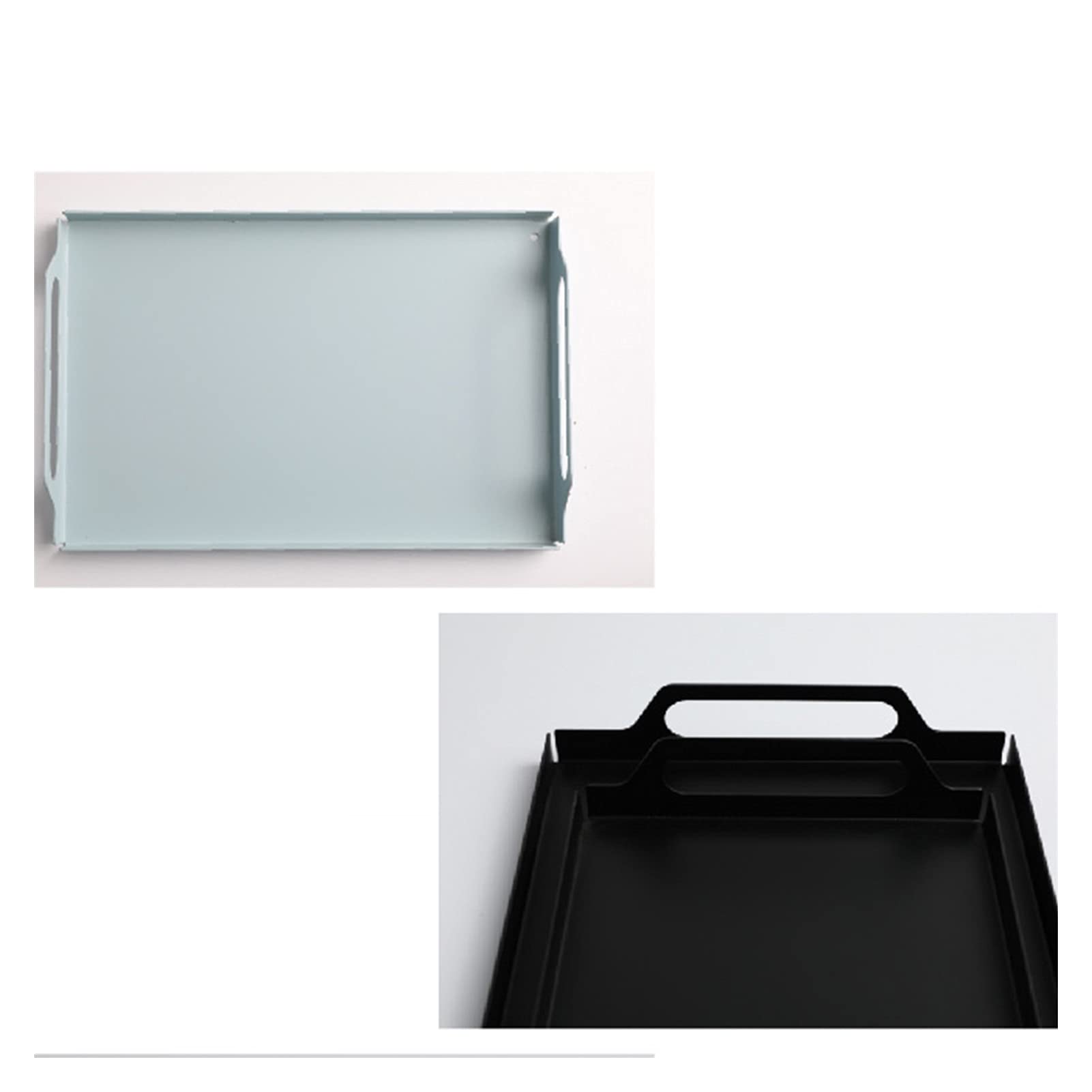 Bandeja Bandeja de servir con mango Butler Bandeja de desayuno 2 PCS Plato de fiesta Decorativo Bandeja de té grande para bandejas de cena de sofá para cocina sala de estar Bandeja Antideslizante