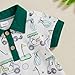 Chloefairy Newborn Baby Boy Golf Outfit Golf Cart Onesie Polo Shirt Romper Short Sleeve Jumpsuit Infant Summer Clothes (Green, 0-3 Months)