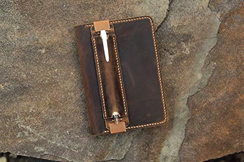 Personalized distressed leather hobonichi techo cover vintage rustic leather hobonichi A5 A6 cousin cover HAX05S2