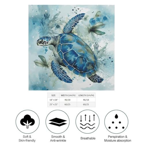 Bandanas Like Silk Handkerchiefs Soft Sea Turtle-Blue Scarf Headband for Men Women Outdoor2
