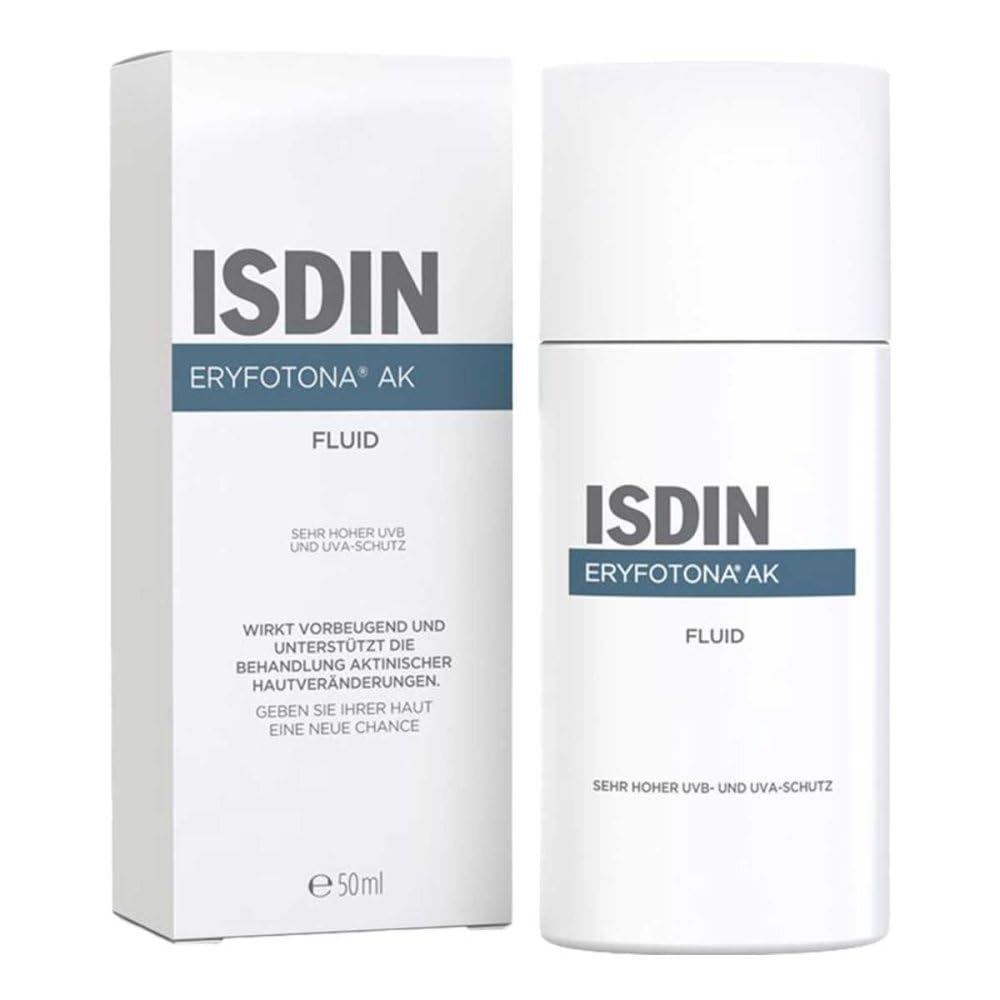 ISDIN Eryfotona AK Fluid - Prävention Aktinische Keratose & Heller Hautkrebs - Sehr hoher Sonnenschutz mit DNA Repairsomes - Repariert Sonnenschäden, 50ml