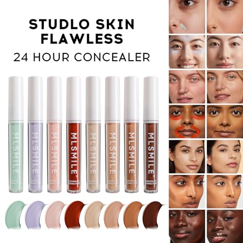 Easilydays Color Liquid Conceal Contour Foundation, Waterproof 8 Colors Cream Lightweight Color Correcting Concealer Makeup for Concealing Blemishes,Brighten Dark Circles,Improves Uneven Skin Tone, 07